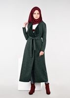 Vêtements hijab VERT VESTE AVEC CEINTURE 4933 