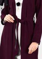 Tesettür giyim BORDO YANLARI YIRTMAÇLI CEKET 4934 