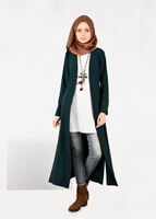 Tesettür giyim YEŞİL YANLARI YIRTMAÇLI CEKET 4934 