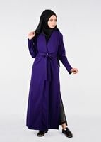 Tesettür giyim LACİVERT KUŞAKLI HIRKA 4944