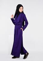 Tesettür giyim LACİVERT KUŞAKLI HIRKA 4944