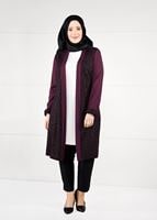 Hijab clothing PURPLE LACY CARDIGAN 4947