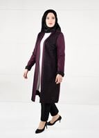 Vêtements hijab POURPRE GILET MAILLE EN DENTELLE 4947