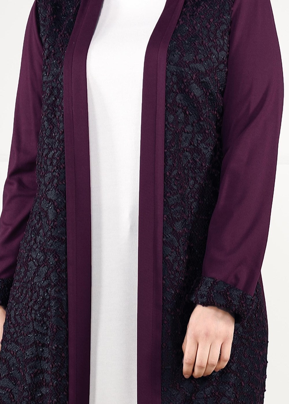 Vêtements hijab POURPRE GILET MAILLE EN DENTELLE 4947