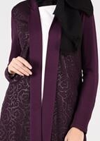 Hijab clothing CLARET RED PATTERNED JACKET 4952 