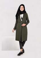 Tesettür giyim HAKİ DÜĞMELİ CEKET 4953 