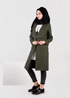 Tesettür giyim HAKİ DÜĞMELİ CEKET 4953 