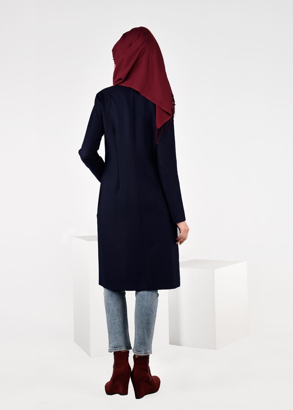 Tesettür giyim LACİVERT DÜĞMELİ CEKET 4953 