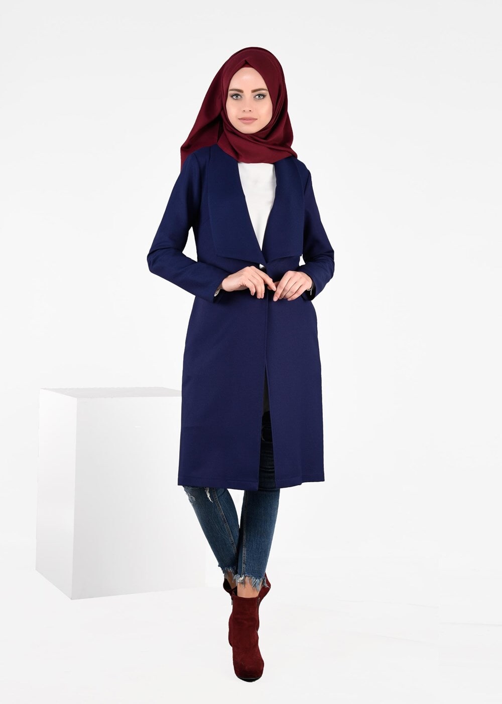 Tesettür giyim LACİVERT DÜĞMELİ CEKET 4953 