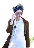 Hijab clothing KHAKI BELTED FELT COAT 4954 