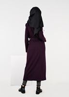 Tesettür giyim MÜRDÜM BELİ KUŞAKLI KEÇE CEKET 4954 