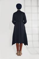 Tesettür giyim LACİVERT ALVİNA BELİ BAĞCIKLI KEÇE CEKET 4975 