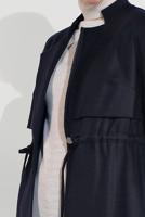 Tesettür giyim LACİVERT ALVİNA BELİ BAĞCIKLI KEÇE CEKET 4975 