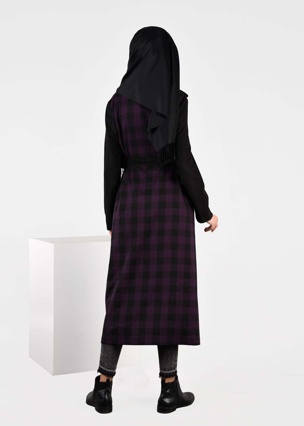 Tesettür giyim MOR EKOSE KRUVAZE CEKET 4994