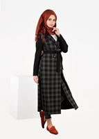 Tesettür giyim GRİ EKOSE KRUVAZE CEKET 4994