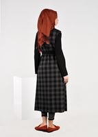 Tesettür giyim GRİ EKOSE KRUVAZE CEKET 4994