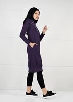 Hijab clothing PURPLE HOODED SPORT JACKET 7051 
