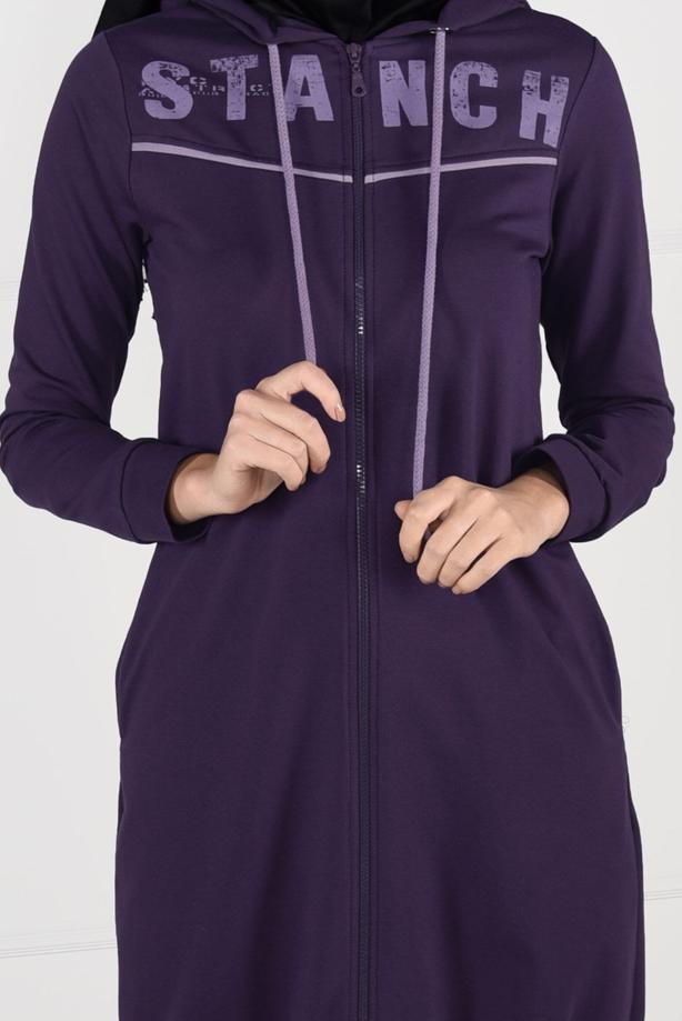 Tesettür giyim  KAPÜŞONLU SPOR CEKET 7051  - TRENDTESETTÜR