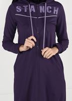 Hijab clothing PURPLE HOODED SPORT JACKET 7051 