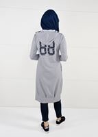 Tesettür giyim GRİ KAPÜŞONLU SPOR CEKET 7051 