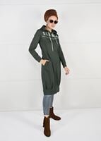 Tesettür giyim HAKİ KAPÜŞONLU SPOR CEKET 7051 