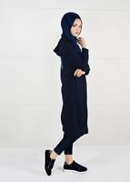 Vêtements hijab BLEU MARINE JAQUETTE À CAPUCHE 7051 
