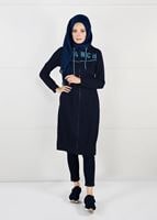 Vêtements hijab BLEU MARINE JAQUETTE À CAPUCHE 7051 
