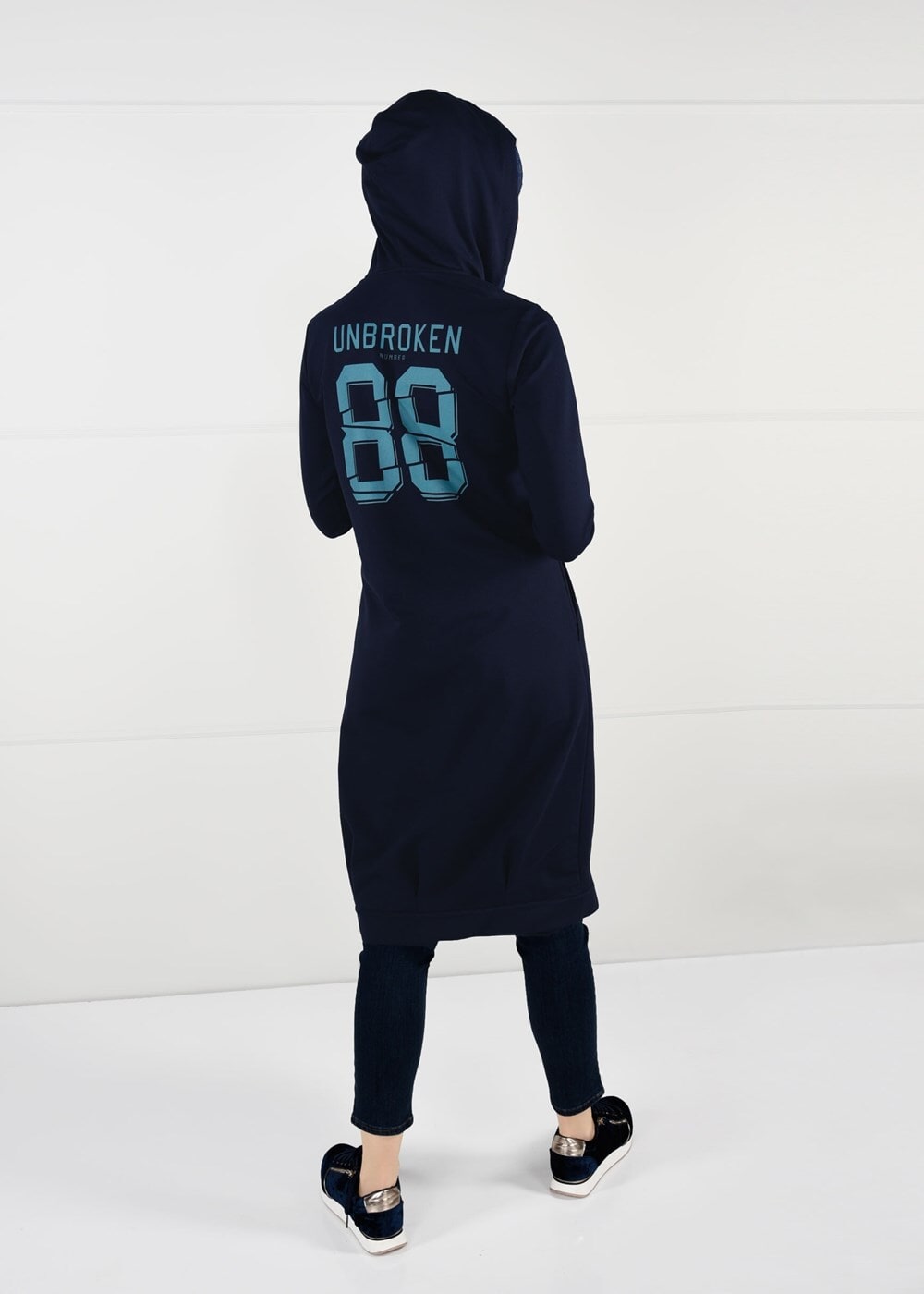 Vêtements hijab BLEU MARINE JAQUETTE À CAPUCHE 7051 