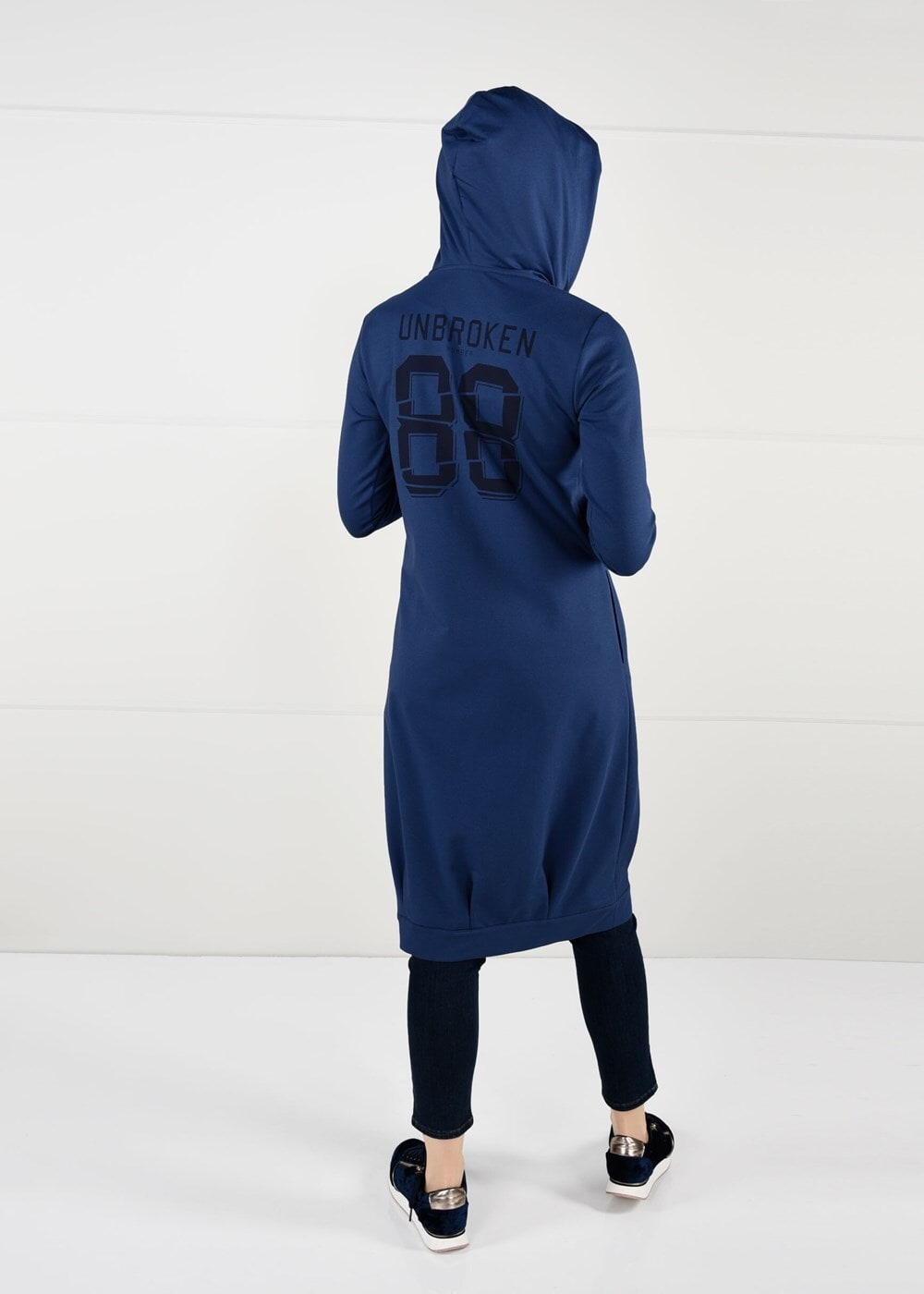 Tesettür giyim LACİVERT KAPÜŞONLU SPOR CEKET 7051 