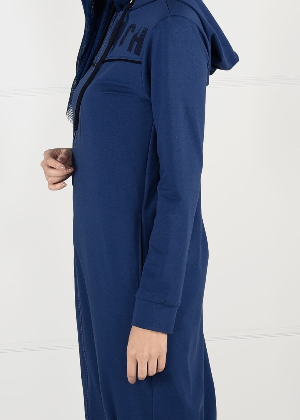 Tesettür giyim LACİVERT KAPÜŞONLU SPOR CEKET 7051 