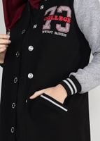 Tesettür giyim SİYAH ARMA DETAYLI RİBANALI KOLEJ CEKET 9221 