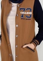 Tesettür giyim TURUNCU ARMA DETAYLI RİBANALI KOLEJ CEKET 9221 