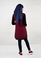 Tesettür giyim BORDO ARMA DETAYLI RİBANALI KOLEJ CEKET 9221 