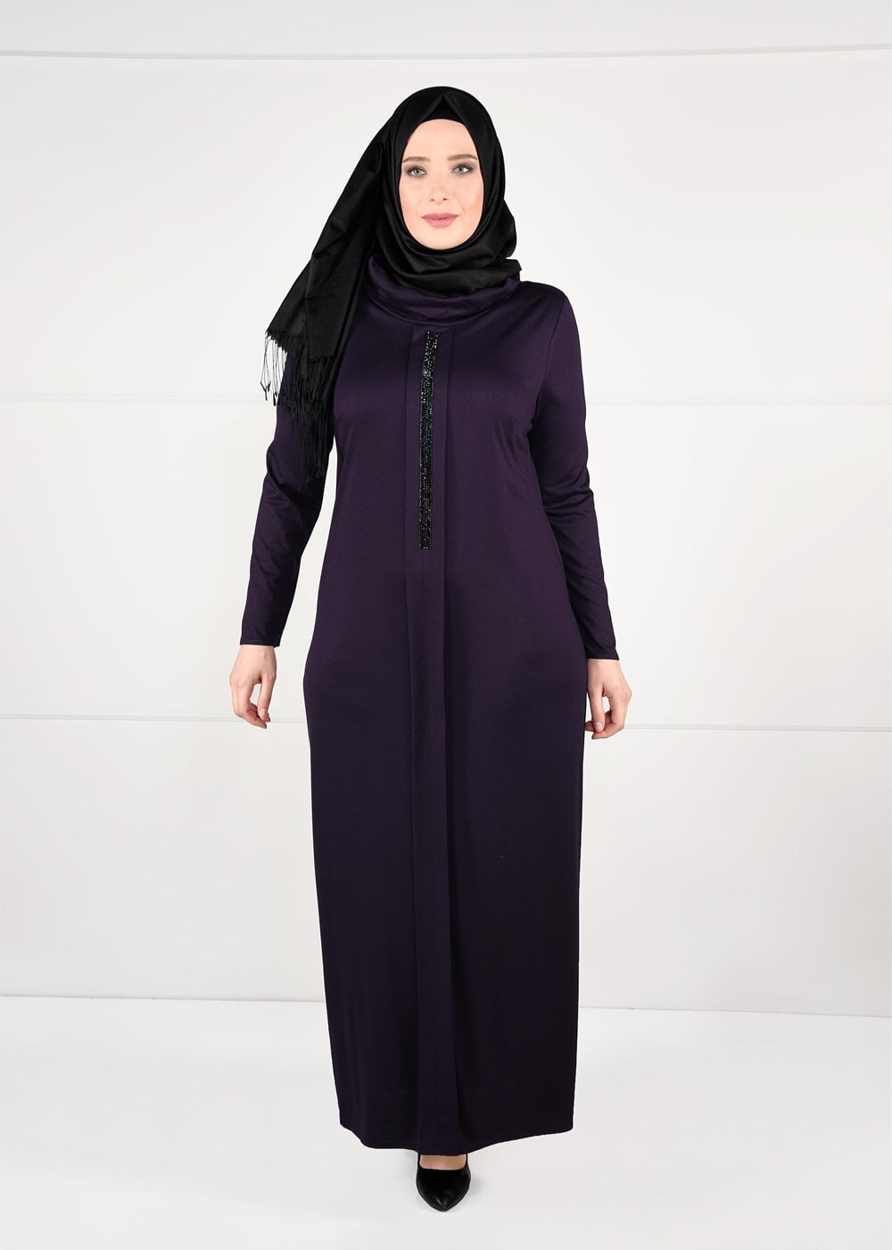 Vêtements hijab POURPRE ROBE À IMPRIMÉE 2645