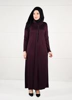 Vêtements hijab ROUGE BORDEAUX ROBE À IMPRIMÉE 2645