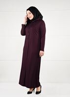 Vêtements hijab ROUGE BORDEAUX ROBE À IMPRIMÉE 2645