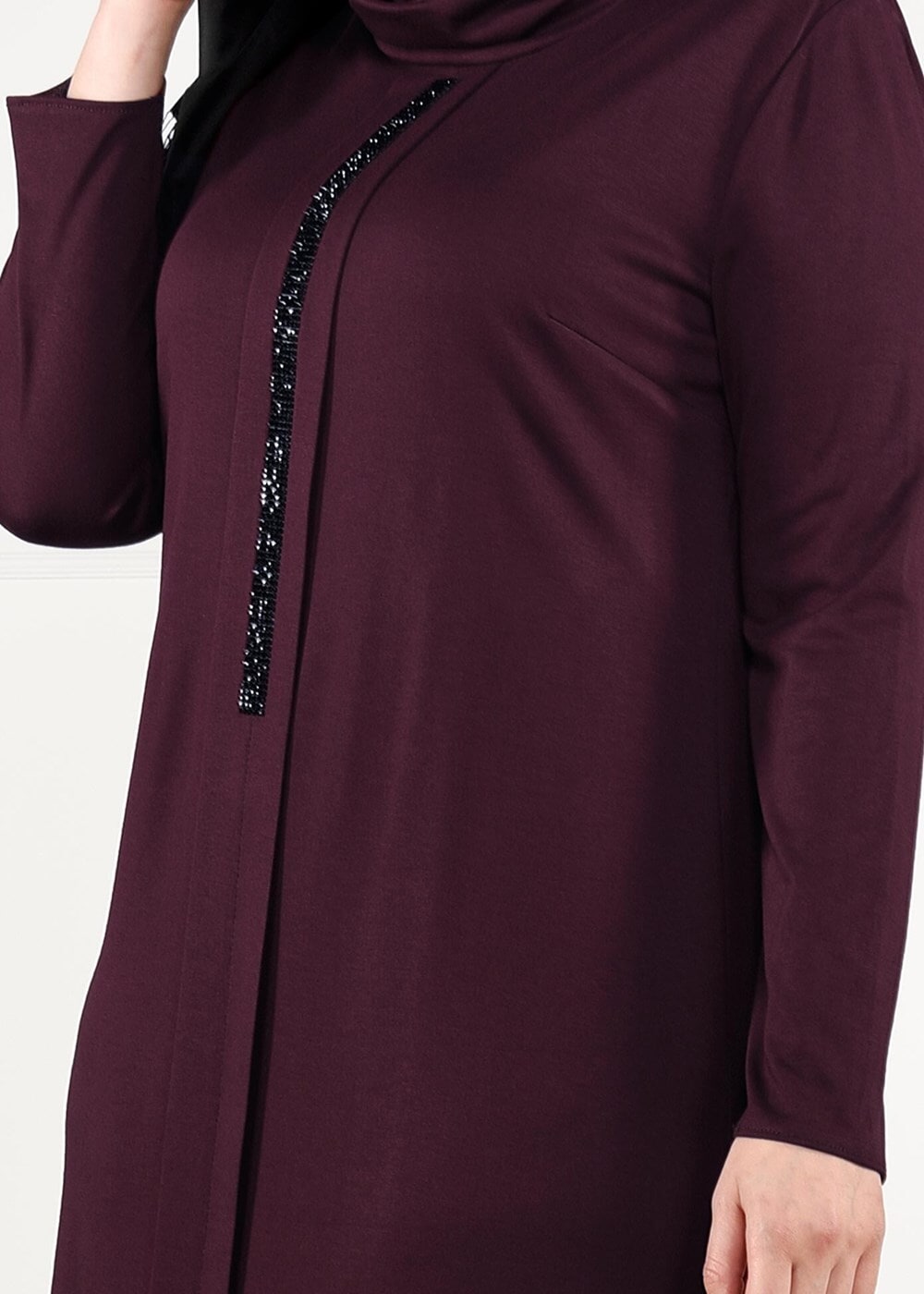 Vêtements hijab ROUGE BORDEAUX ROBE À IMPRIMÉE 2645