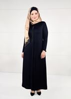 Tesettür giyim LACİVERT TAŞ BASKI DETAYLI ELBİSE 2645