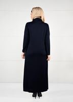 Tesettür giyim LACİVERT TAŞ BASKI DETAYLI ELBİSE 2645