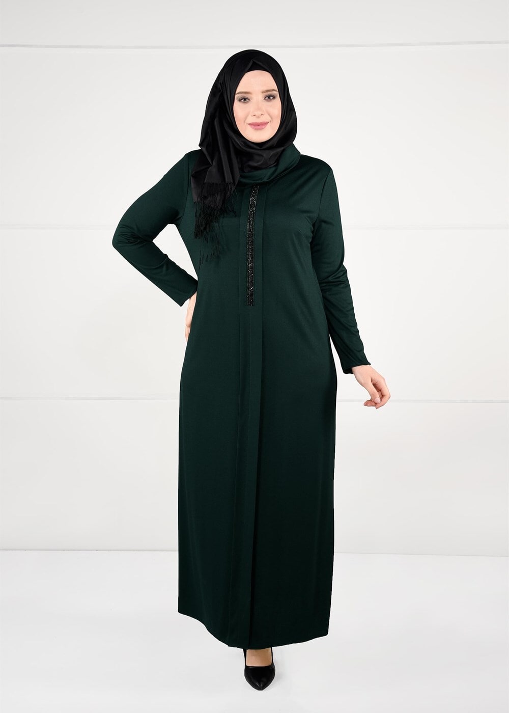 Vêtements hijab VERT ROBE À IMPRIMÉE 2645
