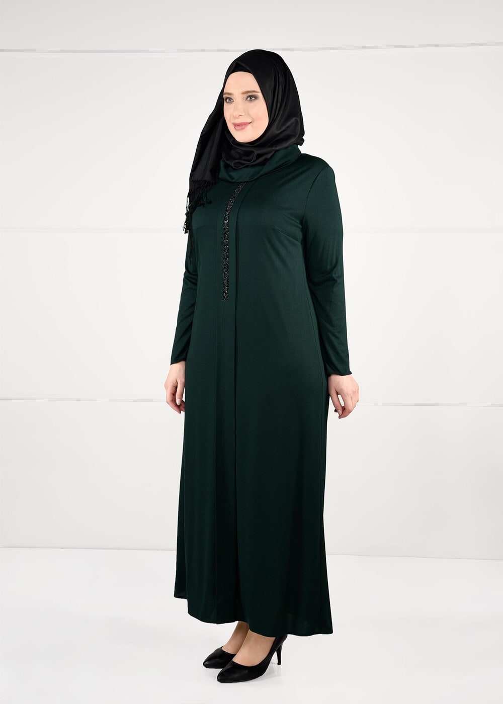 Vêtements hijab VERT ROBE À IMPRIMÉE 2645