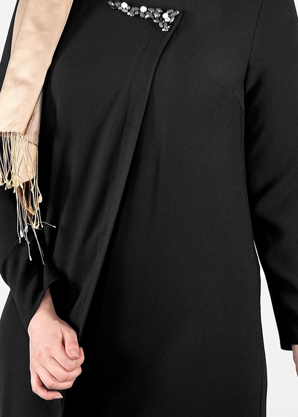 Vêtements hijab NOIR ROBE À EMBELIE 2646 