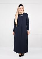 Vêtements hijab BLEU MARINE ROBE À EMBELIE 2646 