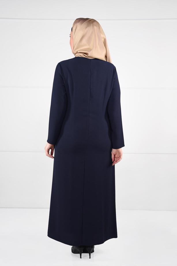 Vêtements hijab BLEU MARINE ROBE À EMBELIE 2646  - TRENDTESETTÜR
