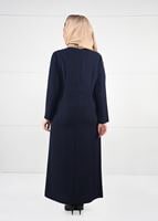 Vêtements hijab BLEU MARINE ROBE À EMBELIE 2646 