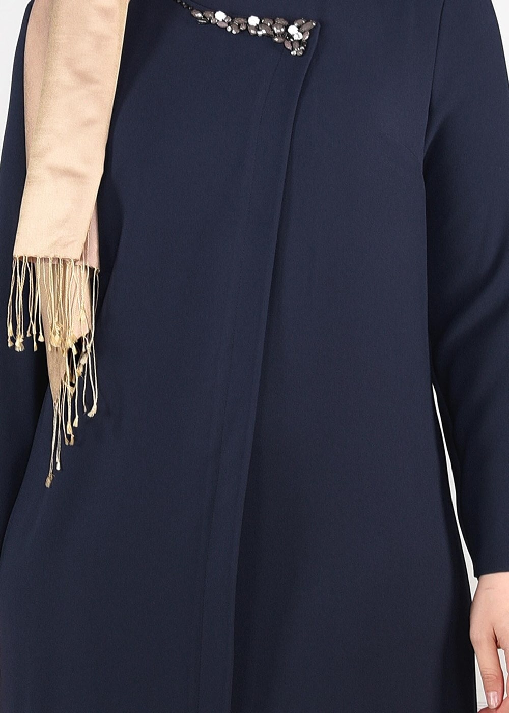 Vêtements hijab BLEU MARINE ROBE À EMBELIE 2646 