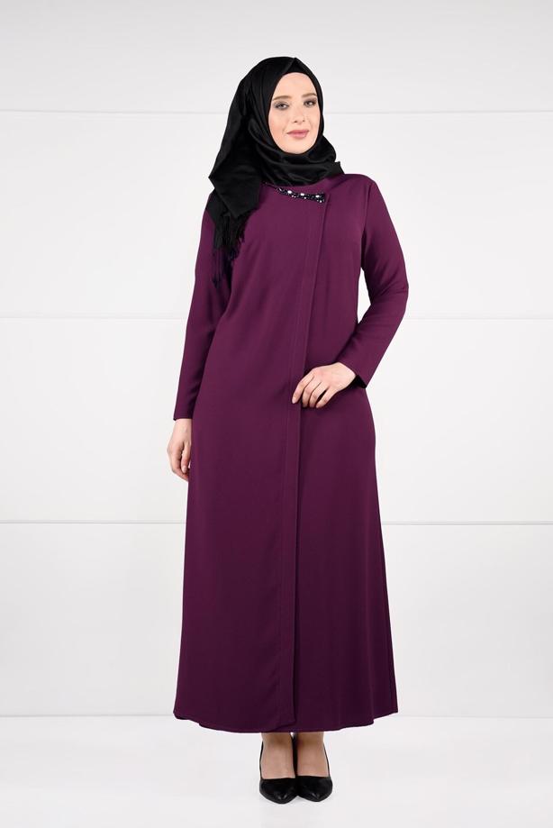 Vêtements hijab PRUNE ROBE À EMBELIE 2646  - TRENDTESETTÜR