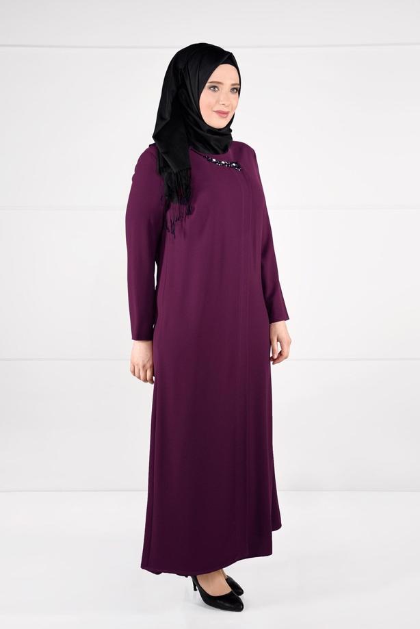 Vêtements hijab PRUNE ROBE À EMBELIE 2646  - TRENDTESETTÜR