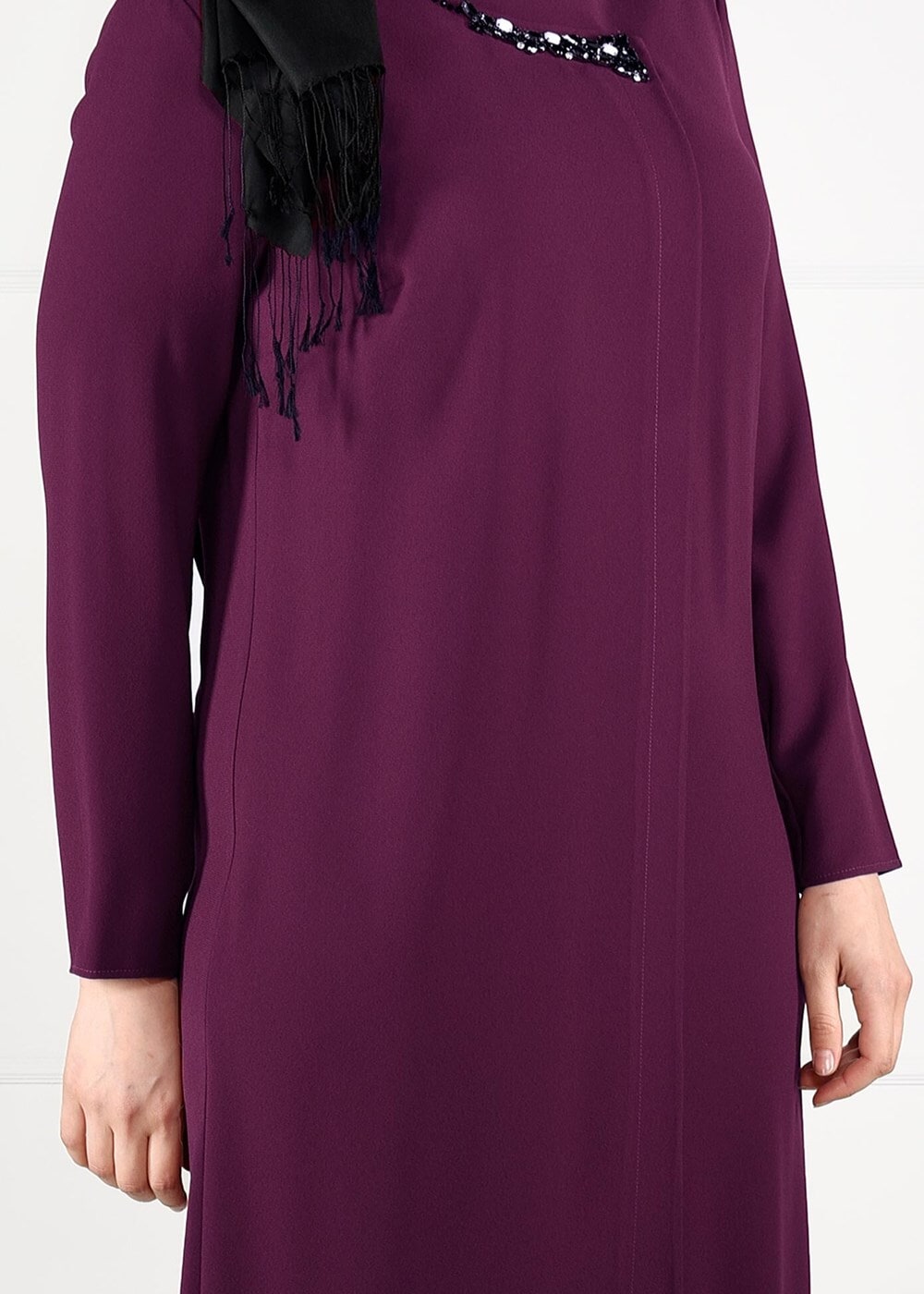 Tesettür giyim MÜRDÜM TAŞ DETAYLI ELBİSE 2646