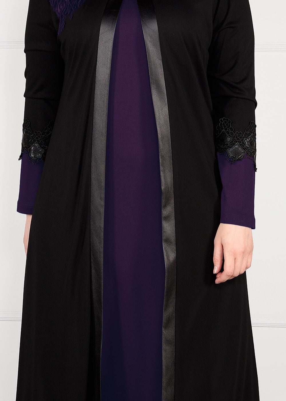 Vêtements hijab POURPRE ROBE & COSTUME À GUIPURES 2657 